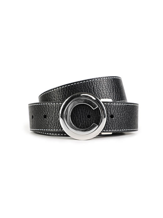 callisto黑色牛皮革皮带 SPBLF001BK 商品图0