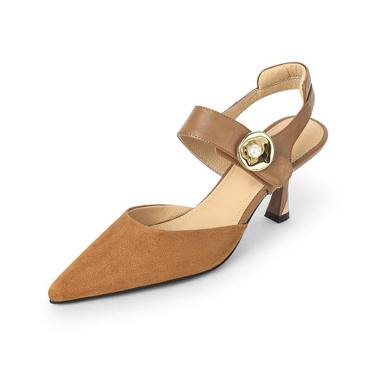 舒适优雅，后跟软泡设计尖头法式后空高跟凉鞋LCC-C9113 商品图13