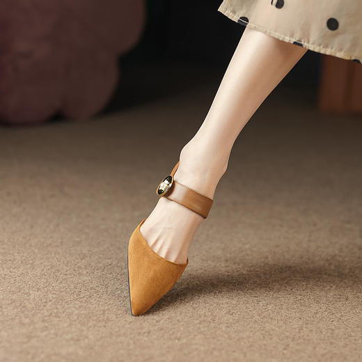 舒适优雅，后跟软泡设计尖头法式后空高跟凉鞋LCC-C9113 商品图9