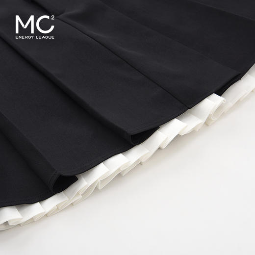 mc2百褶裙半身裙女2023夏新款下摆拼接半裙显瘦小个子气质A字短裙 商品图4