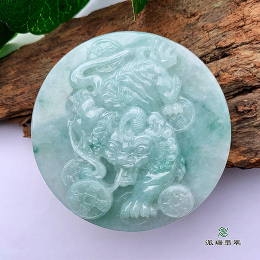 派瑞翡翠 翡翠皮带扣 糯种 飘花 商品图0