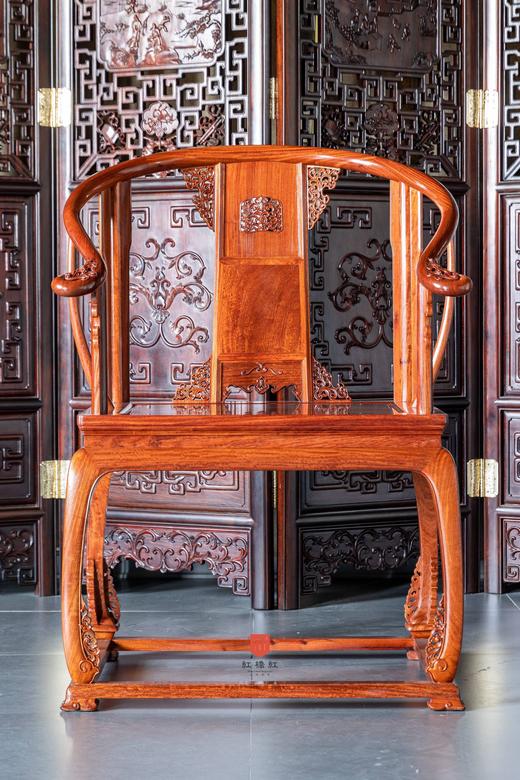 红桥红  家具严选  缅甸花梨（大果紫檀）【带托泥 皇宫 圈椅 三件套】 前后通根 商品图2