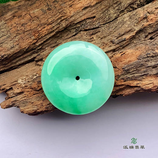 派瑞翡翠 翡翠平安扣 糯种 满绿 商品图1