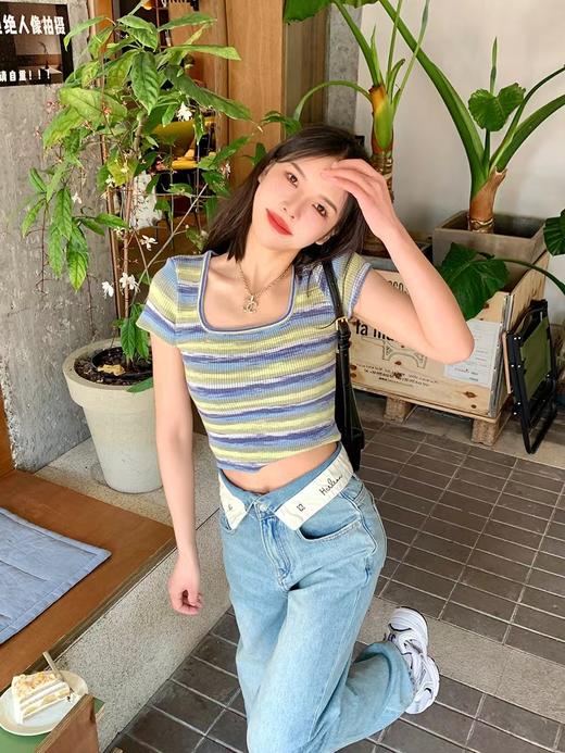 【直播专供】春季条纹针织小上衣 150616880 商品图0