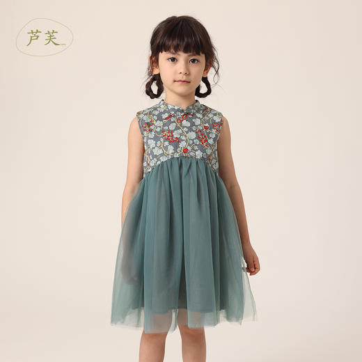 【马克珍妮 芦芙】新款夏装 女童中国风网纱连衣裙230580 商品图0