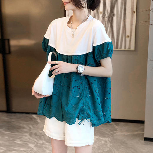 裁缝学苑AG178 撞色短袖衬衫纸样上衣女夏服装样板女装衣服打版图 商品图2