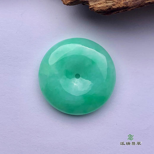 派瑞翡翠 翡翠平安扣 糯种 满绿 商品图0