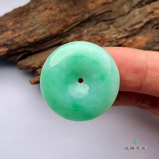 派瑞翡翠 翡翠平安扣 糯种 满绿 商品图3