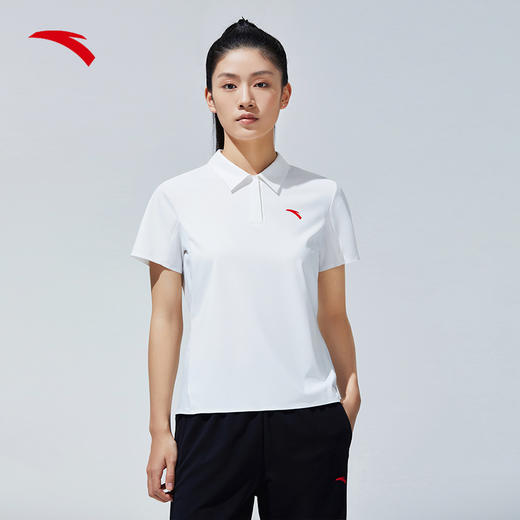 【S断码】安踏冰丝T丨短袖polo衫女款2023夏季新款翻领商务上衣162327134 商品图1