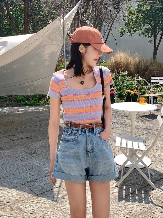 【直播专供】春季条纹针织小上衣 150616880 商品图1