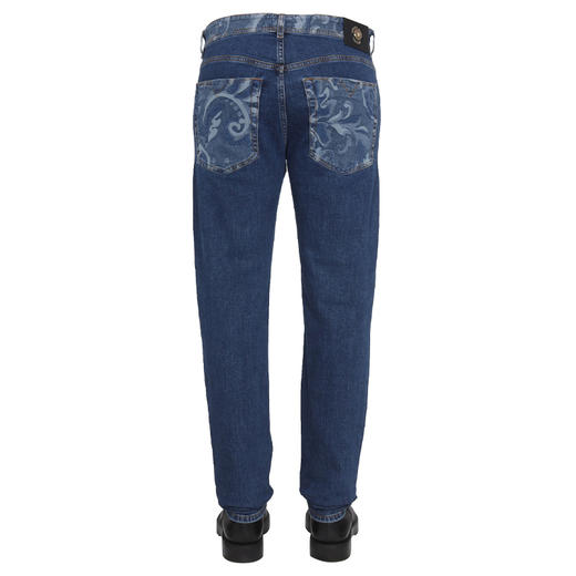 VERSACE JEANS COUTURE 范思哲 男士棉质徽标印花休闲牛仔裤 蓝色 73GAB55M DW042SS0 904 商品图2