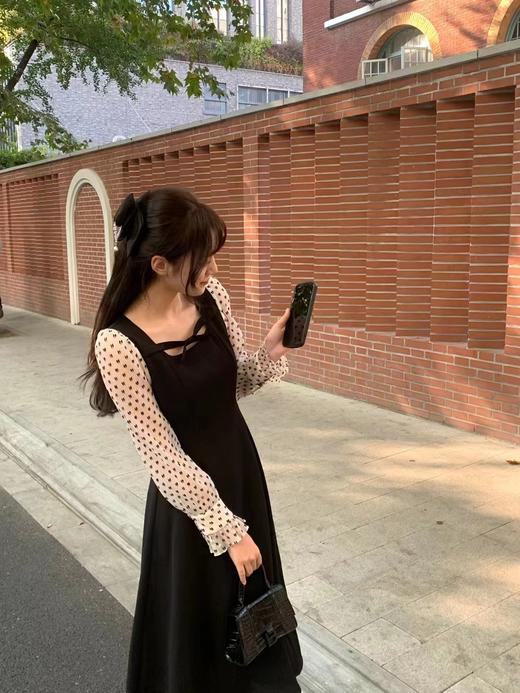 【直播专供】2023年春季波点拼接连衣裙 150359035 商品图0