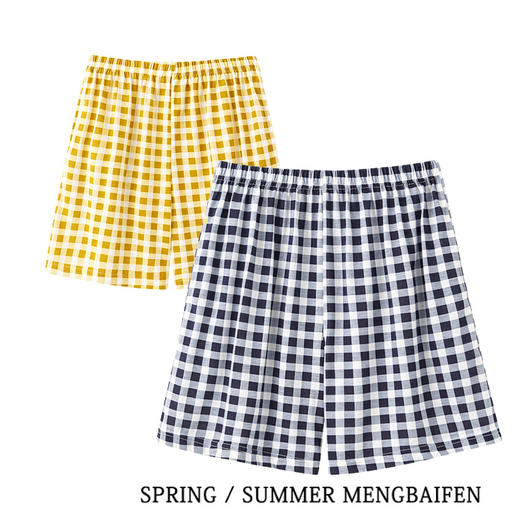 「11款配色！清凉一夏」居家短裤 睡裤女春夏季居家裤 情侣格子薄款宽松休闲可外穿裤子 商品图1