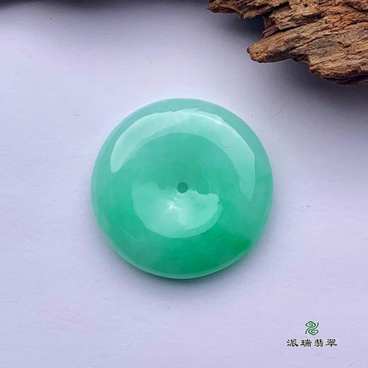 派瑞翡翠 翡翠平安扣 糯种 满绿 商品图0