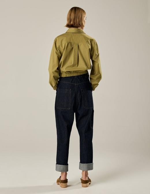 MHL  草绿色/铅白色双扣束腰橄榄球衬衫 商品图10