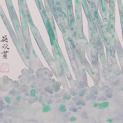 吴欣《芳华之二》国画花鸟 65CM*22CM 约1.3平尺 卡纸（未装框）【原作编号GH0007】 商品图3