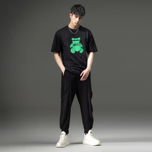 PINLI品立夏季新款男士纯棉T恤小熊休闲短袖体恤BG231111061 商品图3