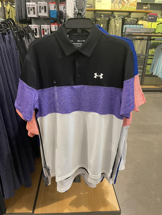 ⛳️高尔夫爱好者首选！Under Armour UA 安德玛男士速干Polo衫 条纹配色 商品图0