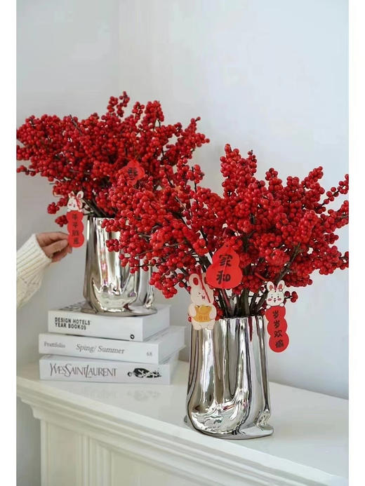 大号轻奢电镀银色手包精品花瓶 60 商品图0