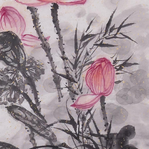 苏小华《映日荷花别样红》国画花鸟 110CM*50CM 约5平尺 纸本（未装框）【原作编号GH0003】 商品图3