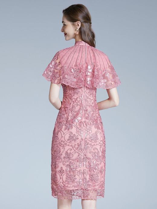 DNO-2GA8824时尚婆婆酒会礼服新款大码红色连衣裙长袖 商品图4