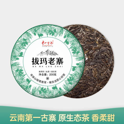 【会员日直播】拔玛老寨 2022年普洱生茶 千山印记 200g/饼 买一送一 买二送三 商品图0