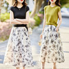 时尚印花套装女，夏新款韩版时髦修身显瘦法式浪漫优雅两件套裙HR-WM681189 商品缩略图3