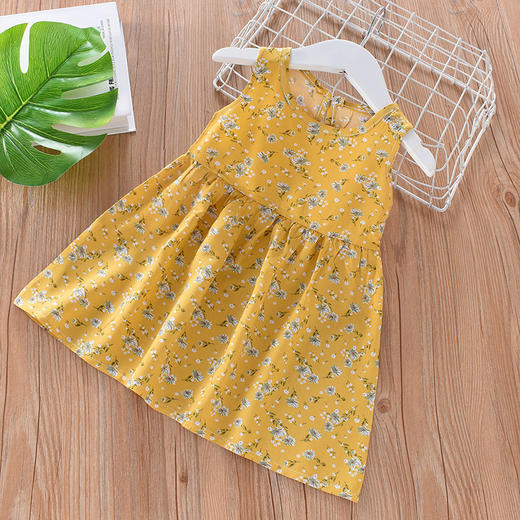 【宝宝轻薄绵绸连衣裙】儿童连衣裙夏季女童碎花公主裙沙滩裙2023夏季新款棉绸吊带背心裙 商品图9