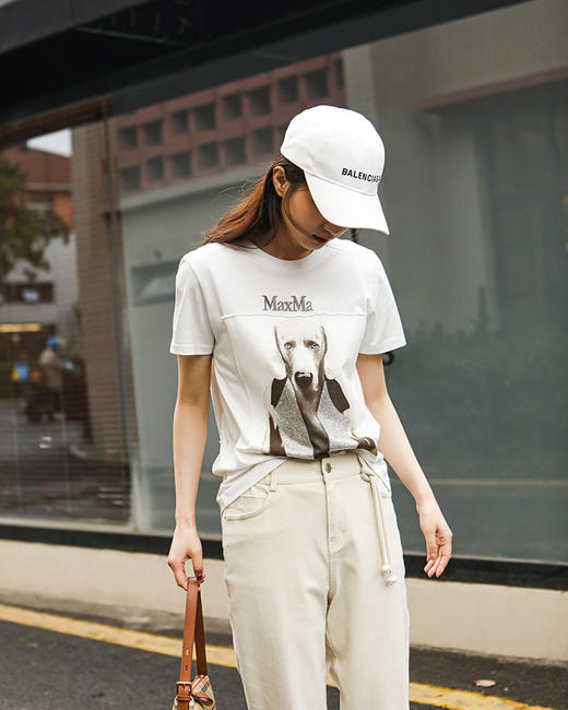 7折 max家 小狗logo刺绣定位印花T恤  BH2391 商品图0