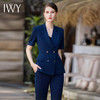 IWY/藏青色夏季短袖西装套装女职业新款轻薄透气高端套裙女CP1777 商品缩略图1