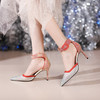 夏季尖头高跟鞋，时尚包头凉鞋女士细跟性感磨砂翻皮水钻扣带女鞋女CX-A219-621 商品缩略图3