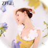 ZEGL设计师轻松春日系列小花蜜蜂耳环女小众竹节耳钉耳扣绿色耳饰 商品缩略图2
