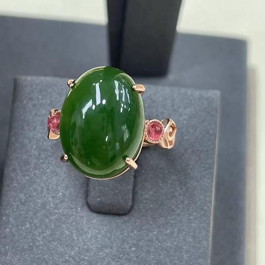 S925碧玉戒指-菠菜绿大旦形 商品图0