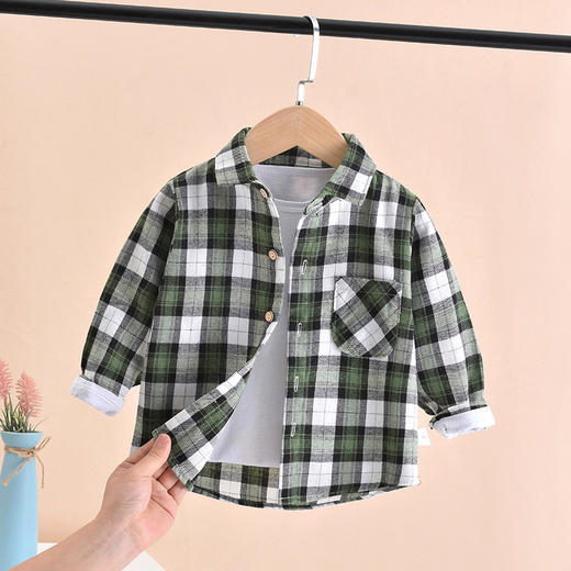 【儿童格子翻领衬衫】春秋男童长袖格子衬衣中小童开衫秋装洋气上衣新款童衬衫 商品图10