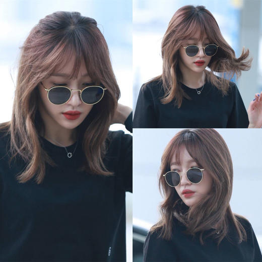 雀说~新款圆框墨镜女潮韩版简约复古网红眼镜男明星同款太阳镜 商品图3