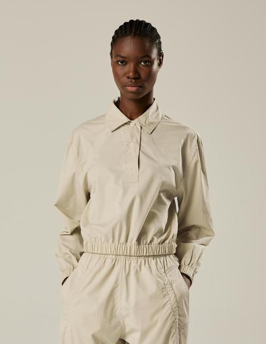 MHL  草绿色/铅白色双扣束腰橄榄球衬衫 商品图3