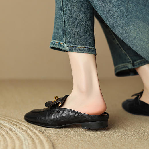 舒适百搭，圆头低跟真皮半拖SSS-S5203 商品图1