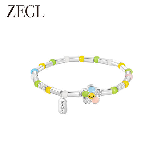 ZEGL设计师轻松春日系列小雏菊碎银子串珠手链女小众蜜蜂小花手饰 商品图0