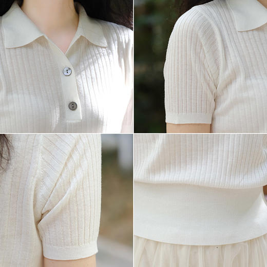 【高品质私服】【醋酸羊毛POLO领五分袖针织衫 2件减10元】精选醋酸羊毛材质 天然环保，健康舒适 自然而又高级【无标出货 介意慎拍】 商品图14