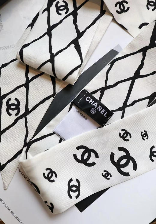 丝巾 发带。白色 黑色 自己备注颜色。120*6厘米 商品图7