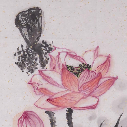 苏小华《映日荷花别样红》国画花鸟 110CM*50CM 约5平尺 纸本（未装框）【原作编号GH0003】 商品图2