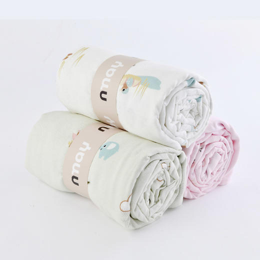 德国nmay 婴童盖毯4层竹纤维纱布盖毯吸湿透气新疆长绒棉 120*120cm 商品图1