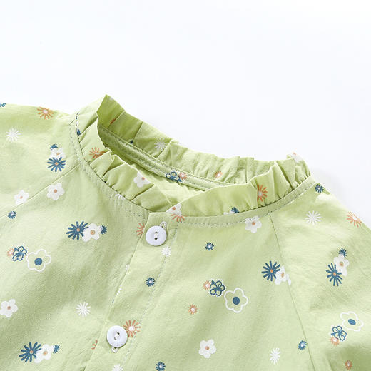 【纯棉小碎花娃娃衫外套】女童宝宝碎花衬衫2023春秋新款洋气儿童衬衣韩版秋装洋气开衫上衣 商品图3