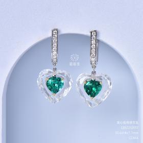 【心有所向】爱心祖母绿耳坠-CB12212157