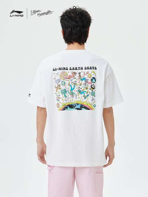 中国李宁x Steven Harrington联名系列T恤男女新款宽松运动服AHST077 商品图3