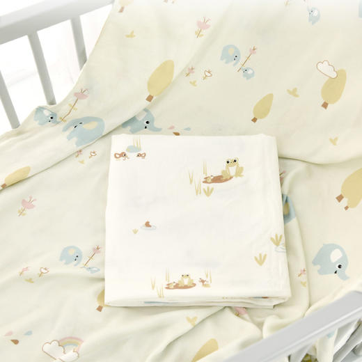 德国nmay 婴童盖毯4层竹纤维纱布盖毯吸湿透气新疆长绒棉 120*120cm 商品图4