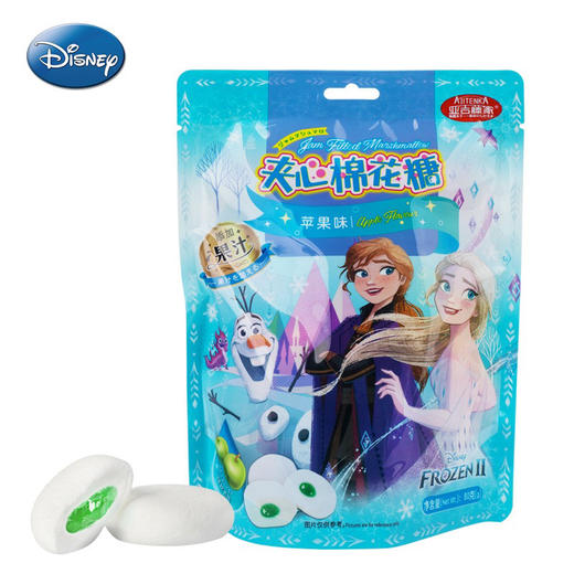 迪士尼夹心棉花糖冰雪女王苹果味80g 商品图0