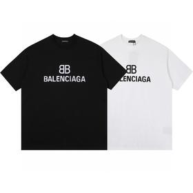 代购版本！BALENCIAGA巴黎世家新款背后万针立体刺绣宽松版型短袖
