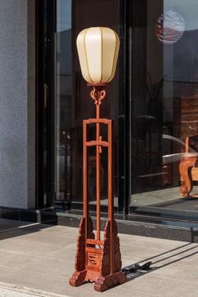 红桥红  家具严选  缅甸花梨（大果紫檀）【嘉木堂升降式灯台 宫灯】