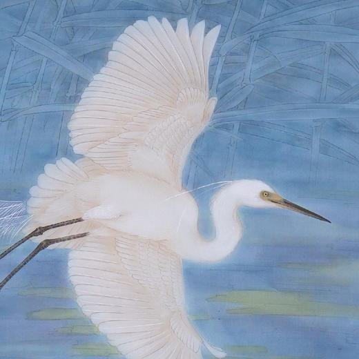 吴欣《白鹭》国画花鸟 77CM*35CM 约2.5平尺 绢本（已托底）【原作编号GH0008】 商品图2